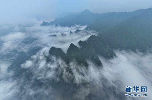 湖北鹤峰：云海升腾天泉山