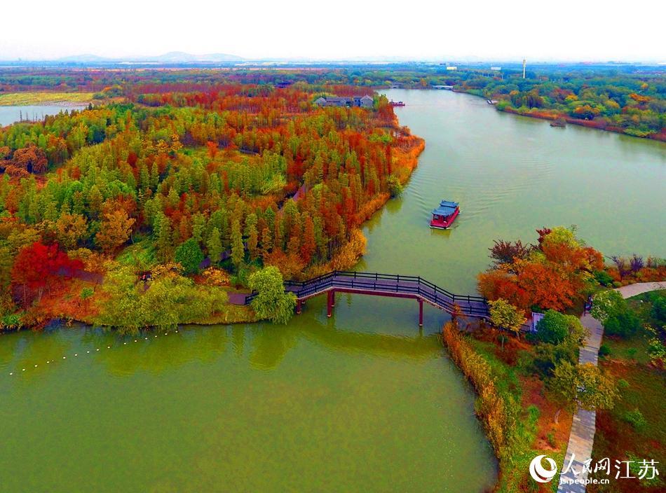 江苏徐州:层林尽染潘安湖——中国青年网